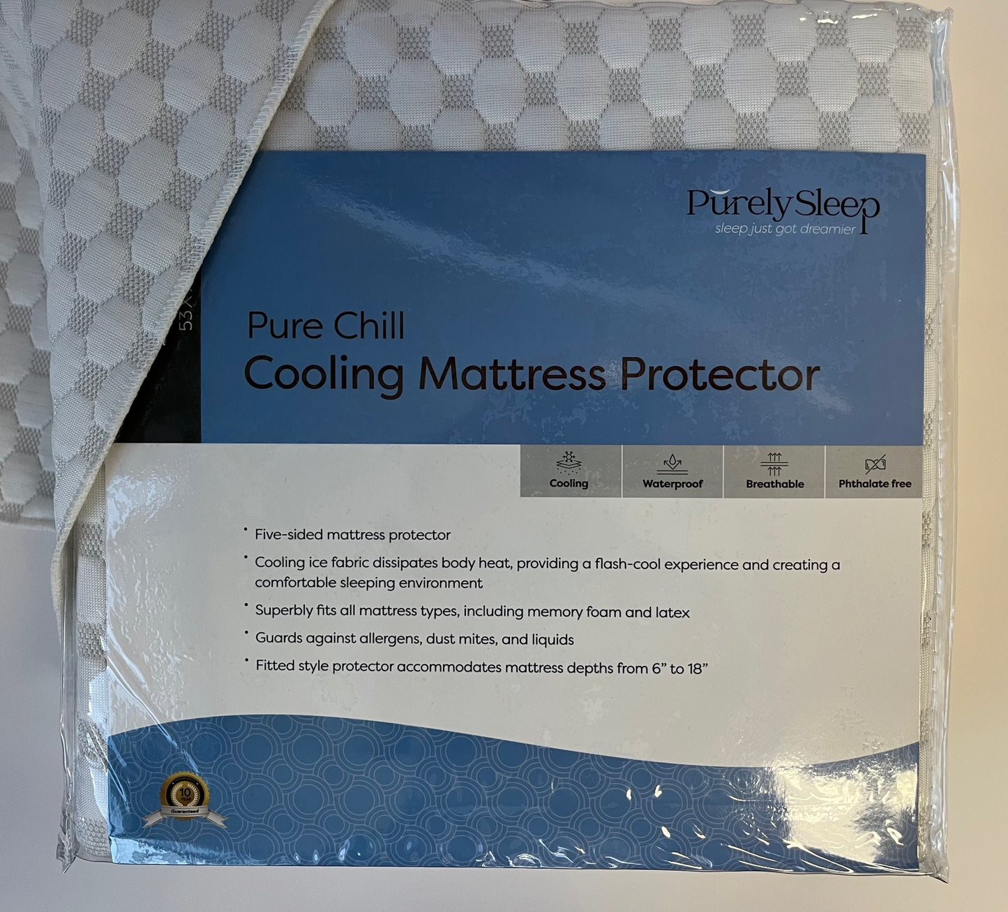 Purely Sleep Cooling Waterproof Mattress Protector