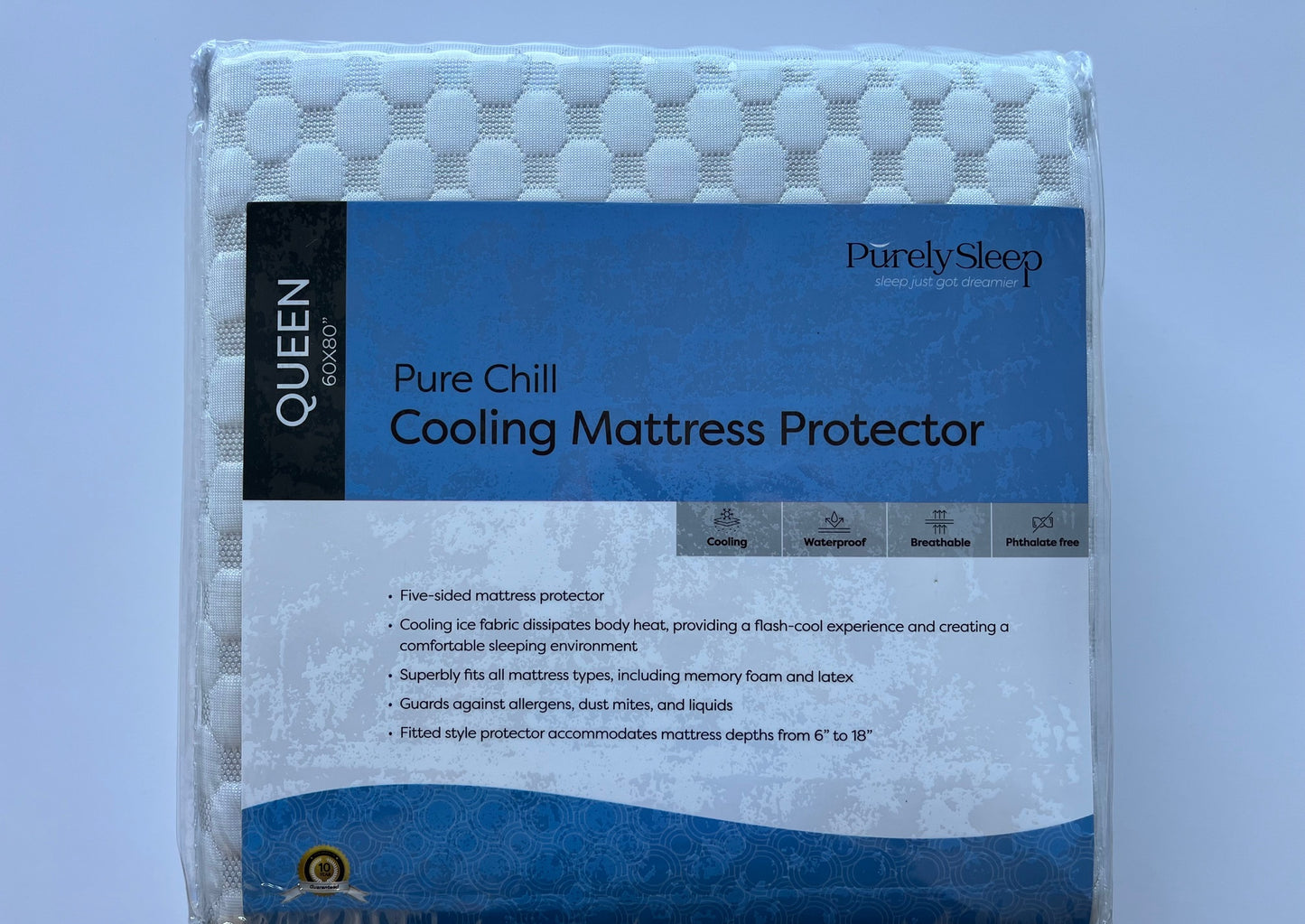 Purely Sleep Cooling Waterproof Mattress Protector