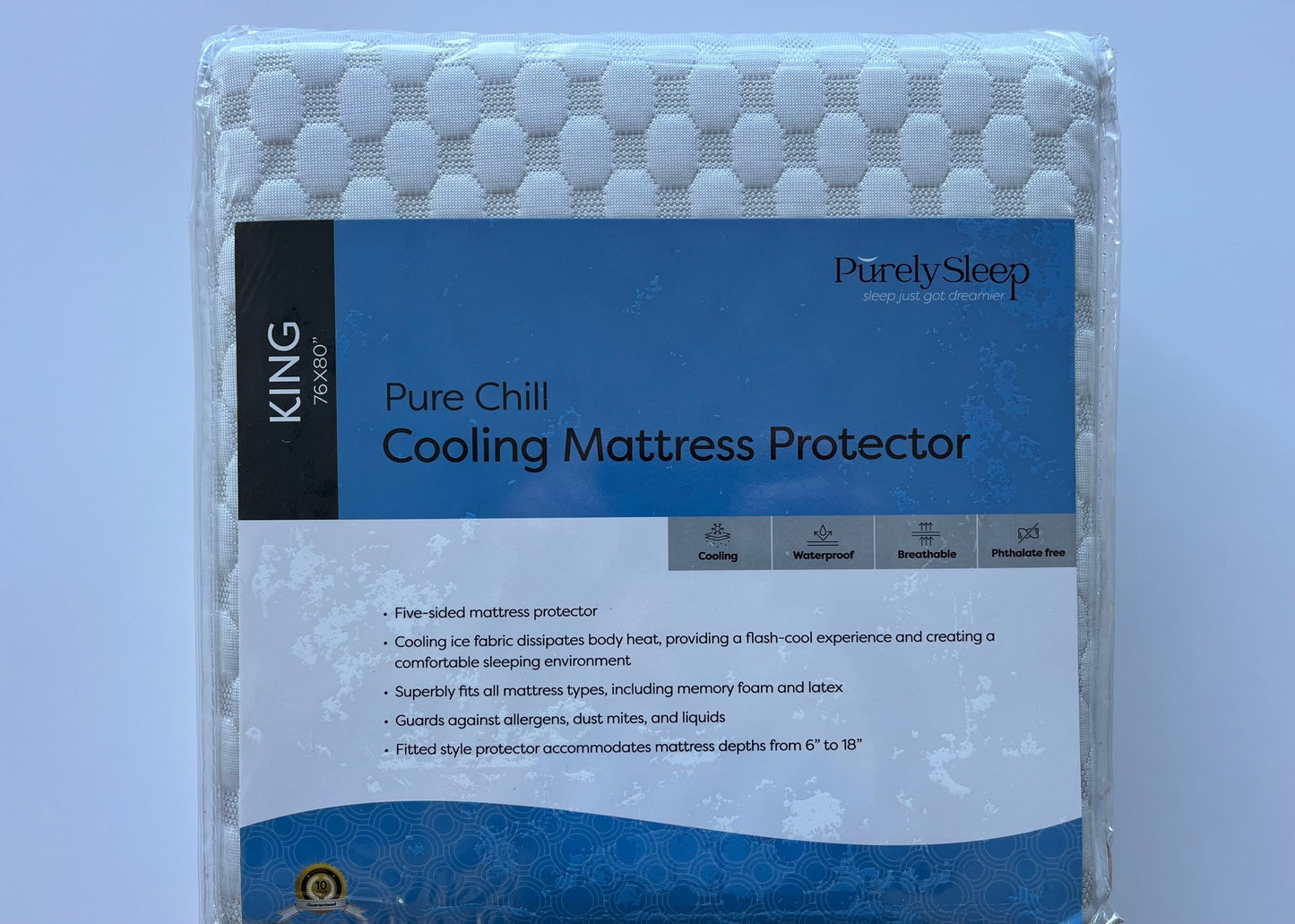 Purely Sleep Cooling Waterproof Mattress Protector