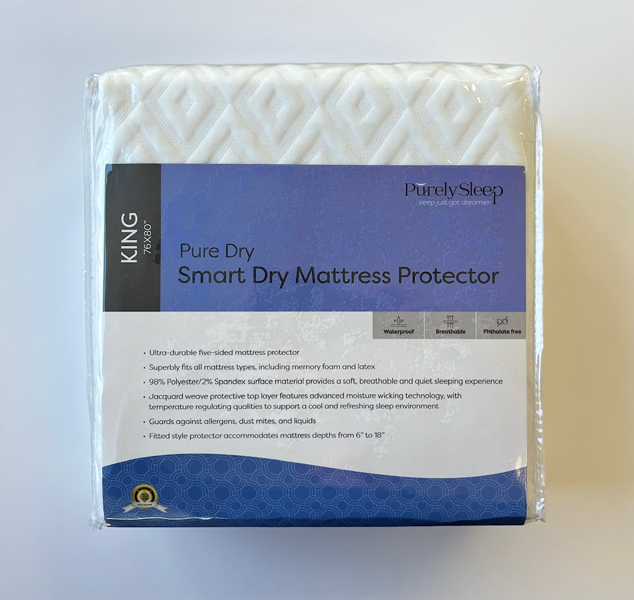 Purely Sleep Smart Dry Waterproof Mattress Protector