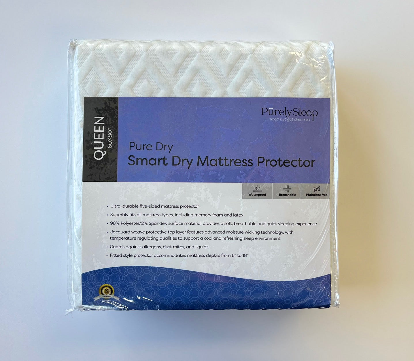 Purely Sleep Smart Dry Waterproof Mattress Protector