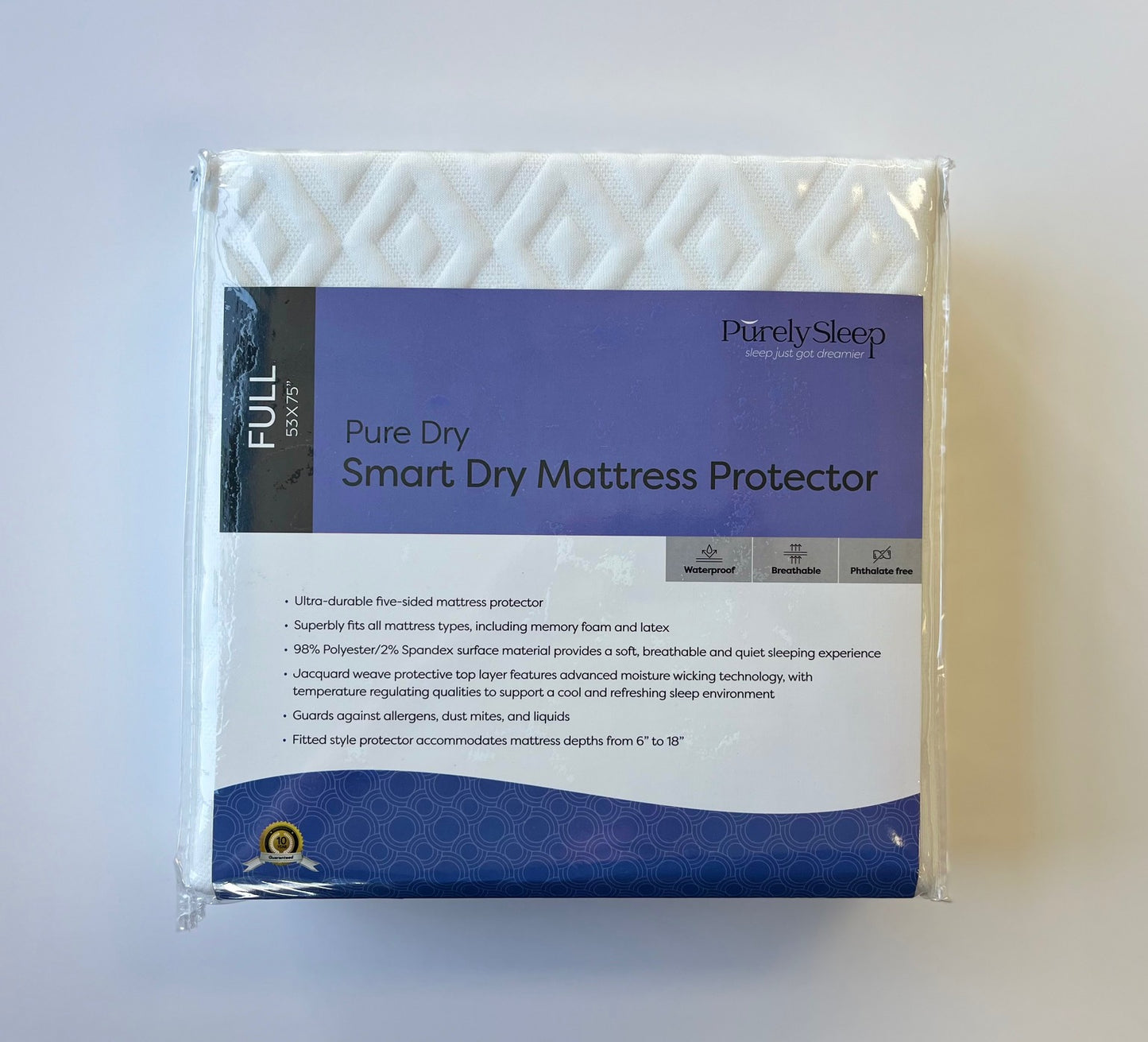 Purely Sleep Smart Dry Waterproof Mattress Protector