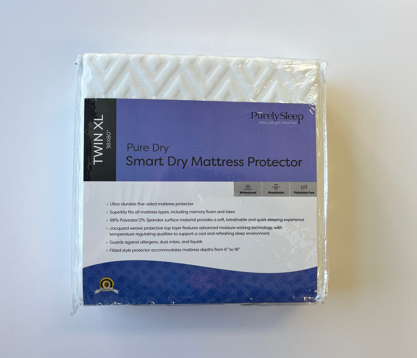 Purely Sleep Smart Dry Waterproof Mattress Protector