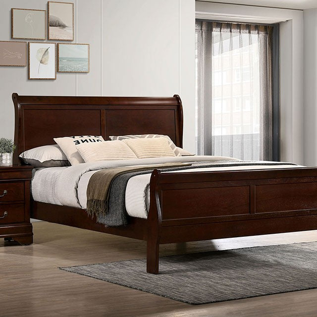 Queen 4 Piece Louis Philippe Cherry Bedroom Set