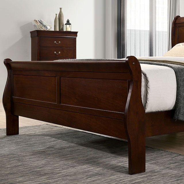Queen 4 Piece Louis Philippe Cherry Bedroom Set