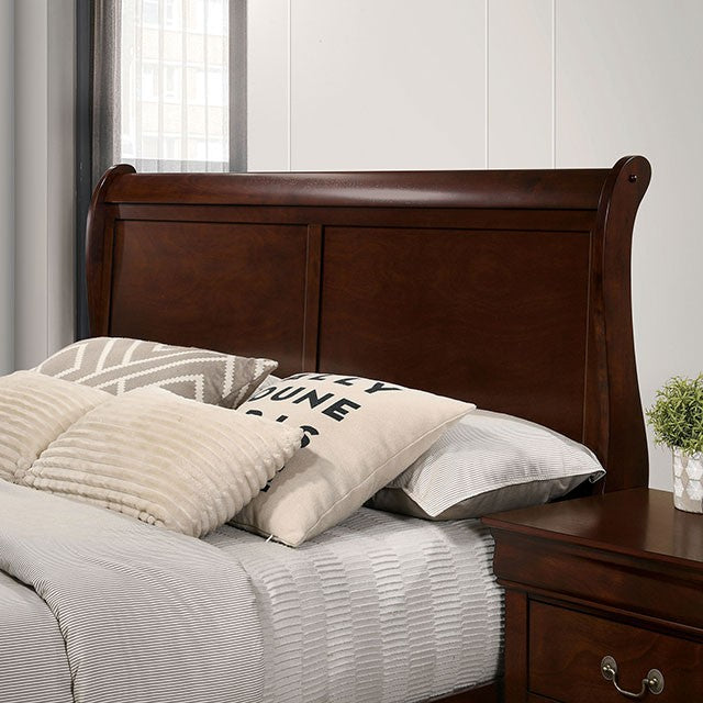 Queen 4 Piece Louis Philippe Cherry Bedroom Set