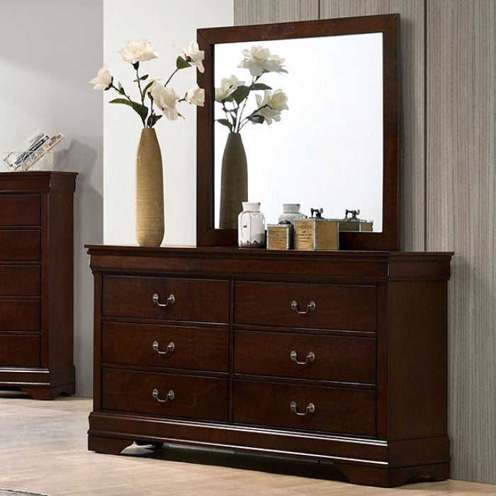 Queen 4 Piece Louis Philippe Cherry Bedroom Set