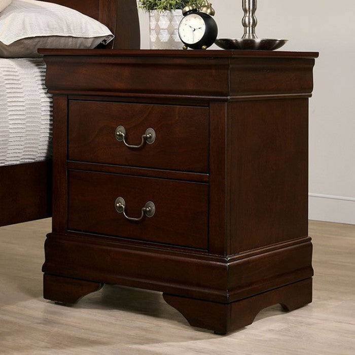 Queen 4 Piece Louis Philippe Cherry Bedroom Set