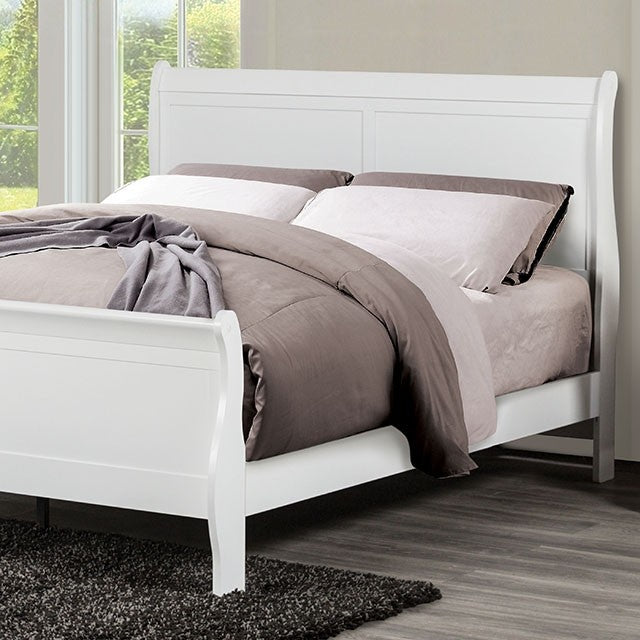 Louis Philippe White Sleigh Bed