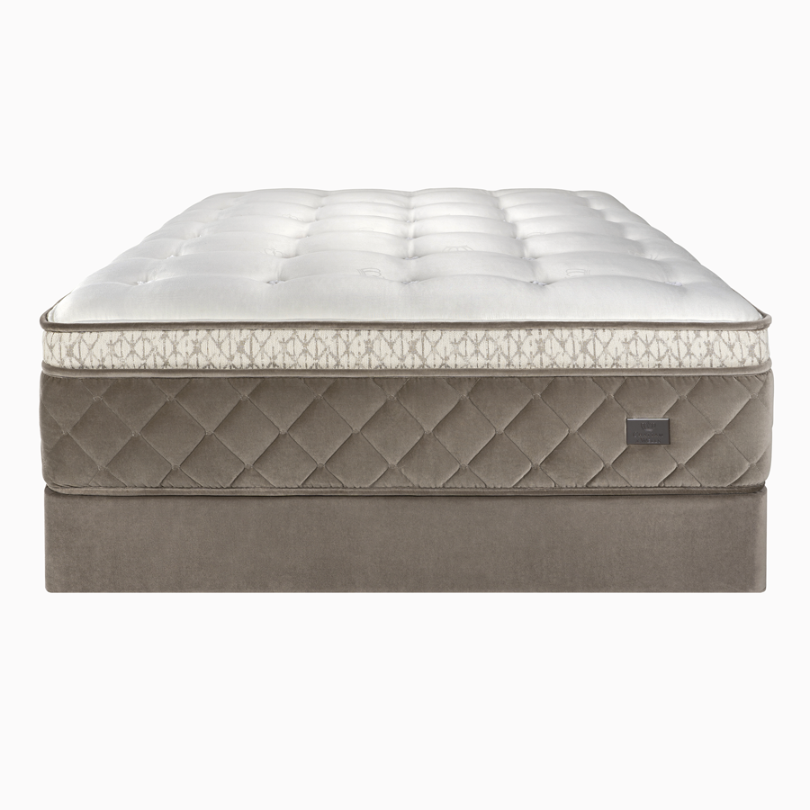 hand made mattress on foundation with white fabric top