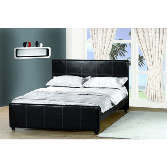 BLACK PU Faux Leather Platform Bed | Sleep Centers