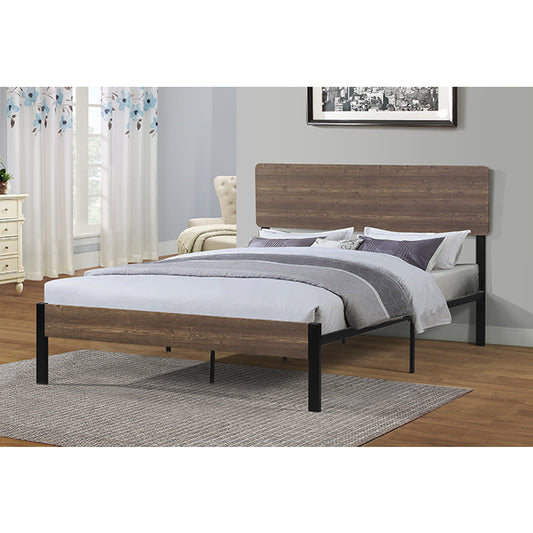 BLACK FRAME Wooden Headboard Metal Platform Bed | Sleep Centers