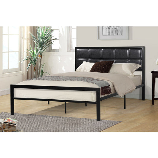 BLACK PU Headboard Metal Platform Bed | Sleep Centers