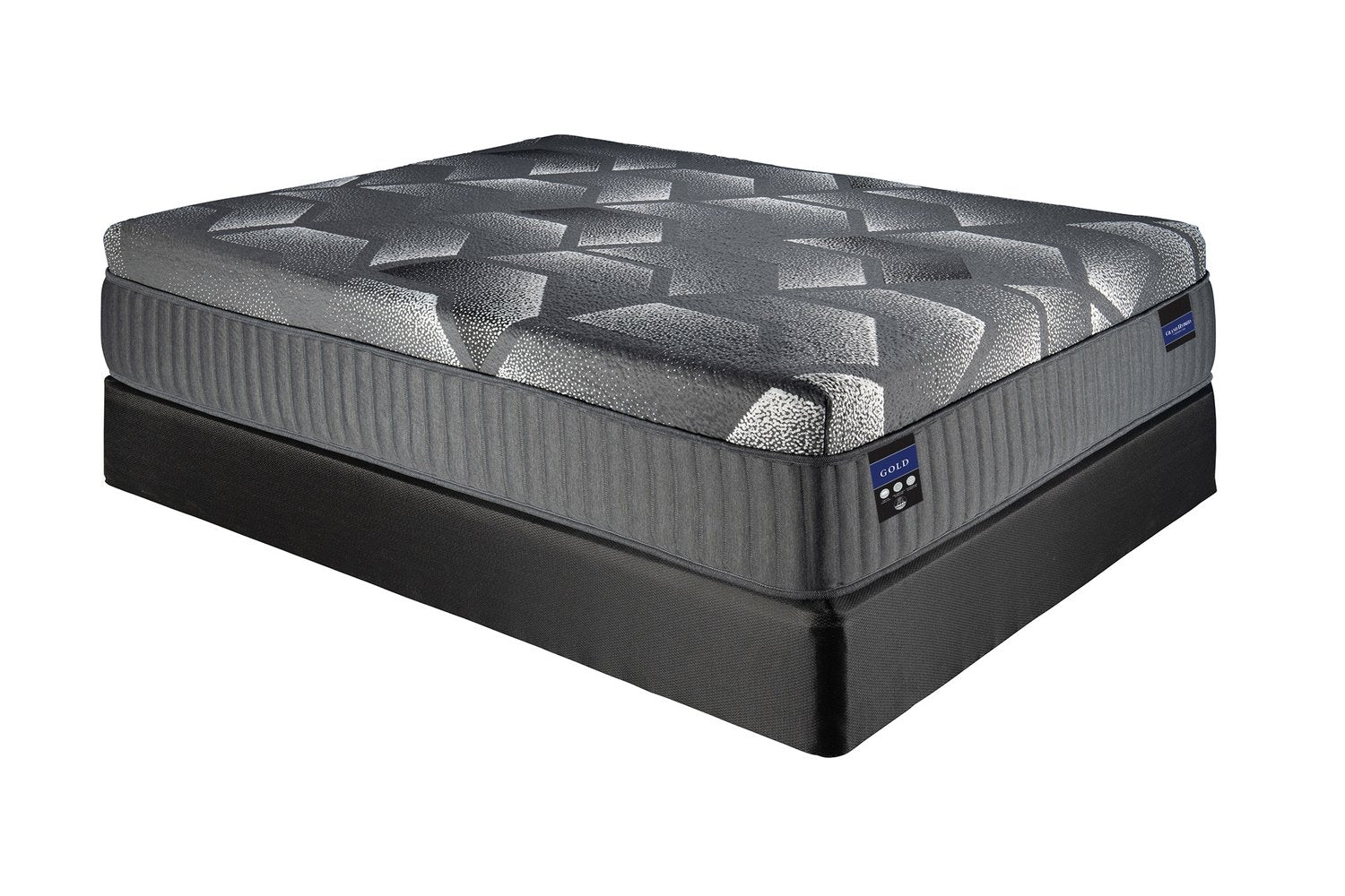 spring air mattress on dark grey box spring