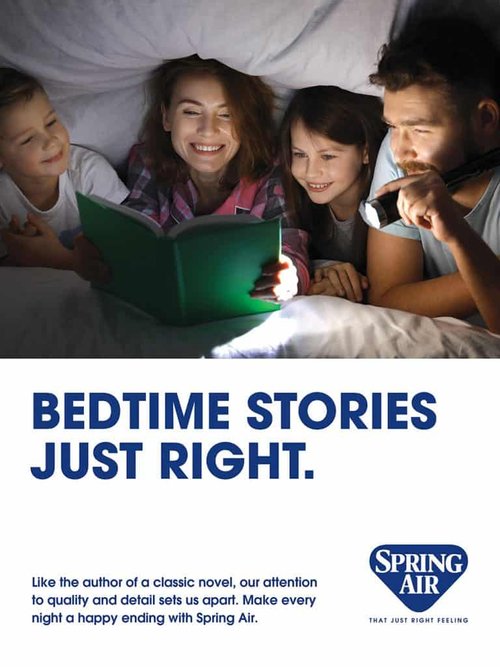 family reading bedtime stories