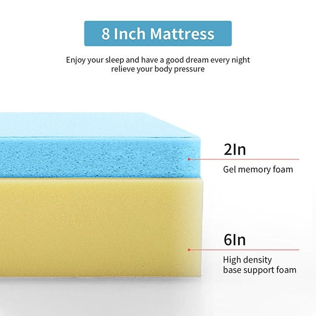 Furniture of America 8" Gel Memory Foam Medium Mattress