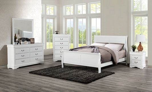 Queen 4 Piece Louis Philippe White Bedroom Set