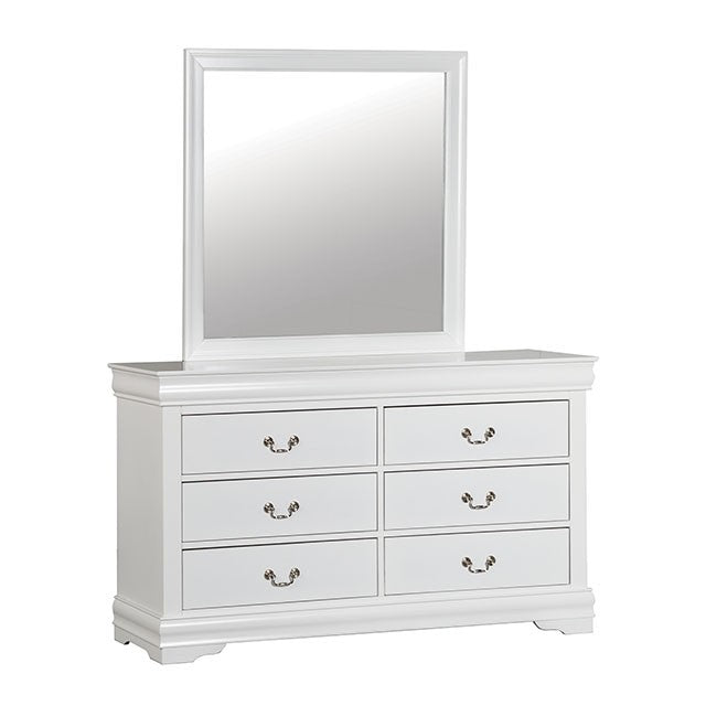 Queen 4 Piece Louis Philippe White Bedroom Set
