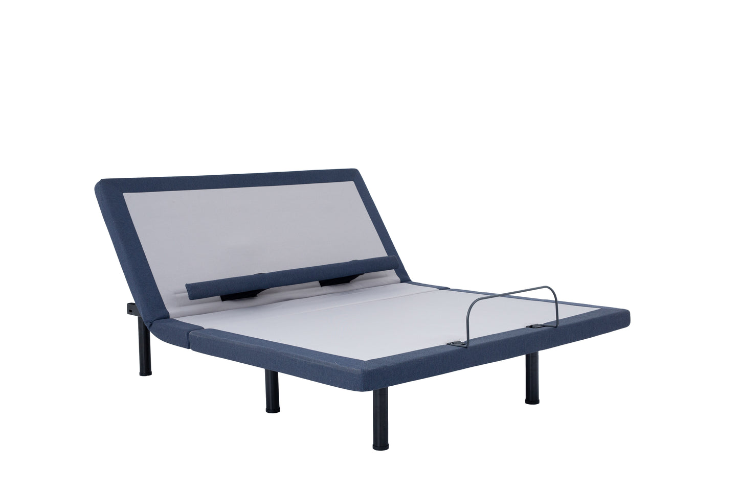 Close-up angular view highlighting the independent pillow neck tilt and raised physical lumbar support mechanism on the NXPS650 base.